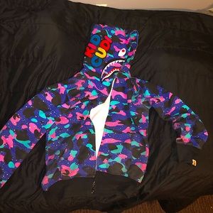 Bape X Kid Kudi Full Zip Shark Hoodie